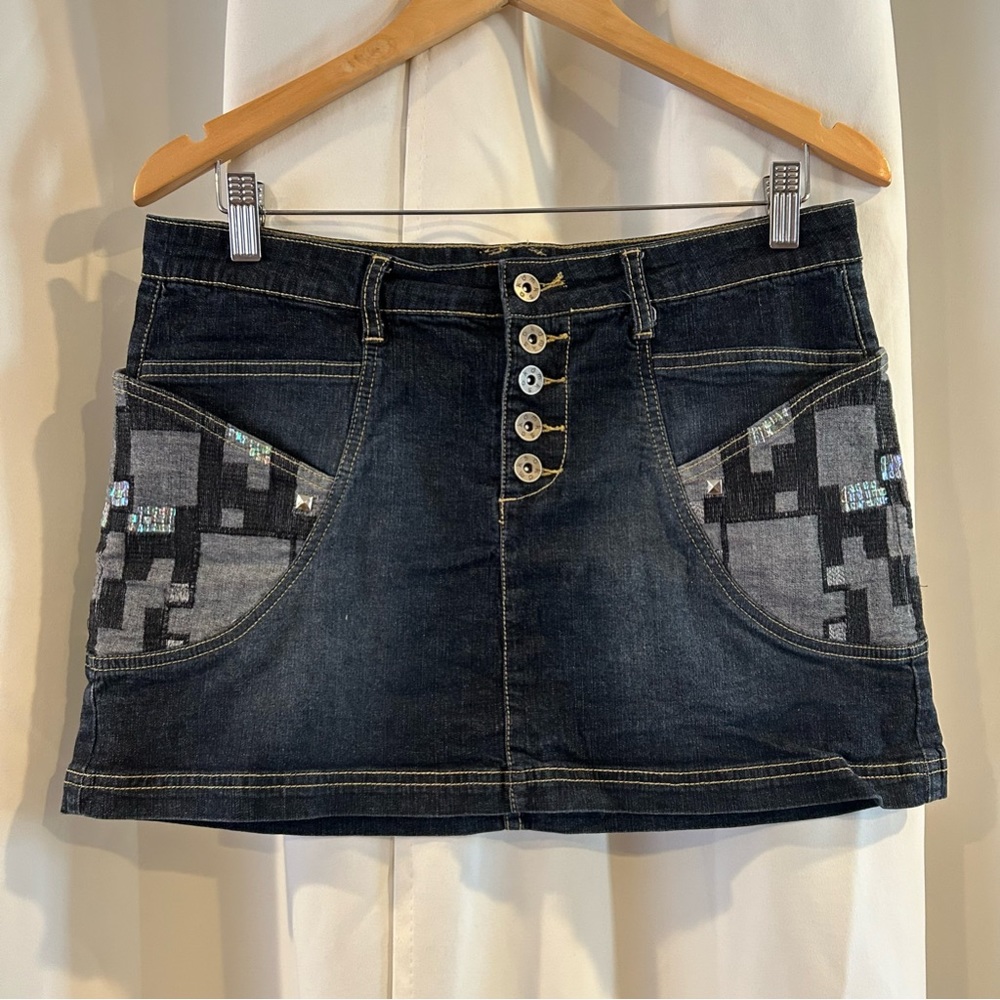 akdmks‎ demin mini skirt y2k size large